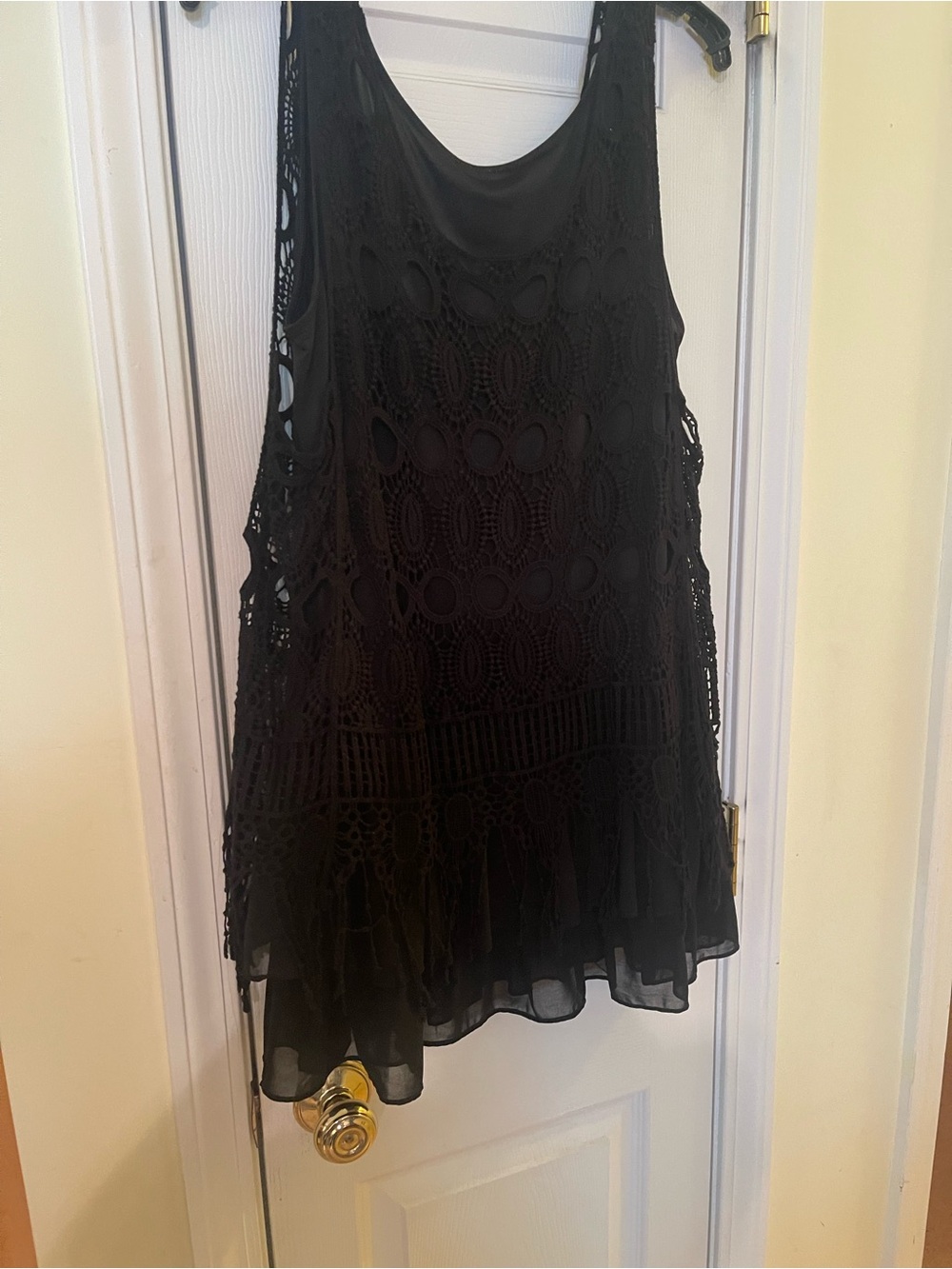 Ladies tank top with lace overlay